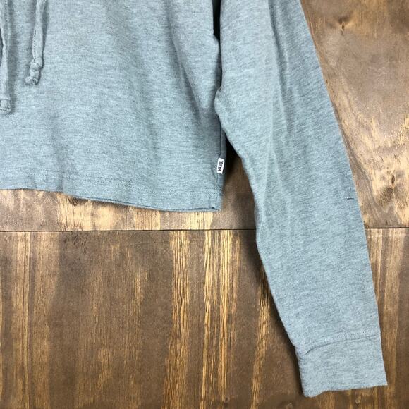 Vans Womens Sweater Gray Hooded Cropped Comfy Streetwear Y2K Small - Picture 4 of 11